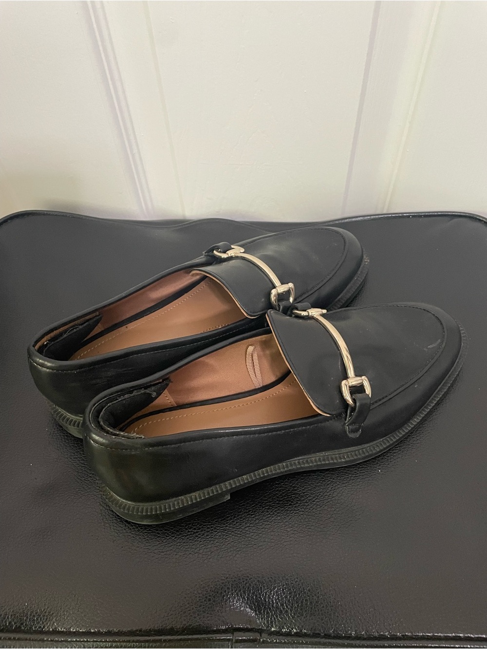 Women’s Black faux Leather Bit Loafers
